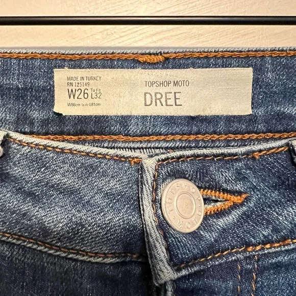 Topshop Moto Dree Frayed Hem Jeans Sz 26 - Picture 5 of 8
